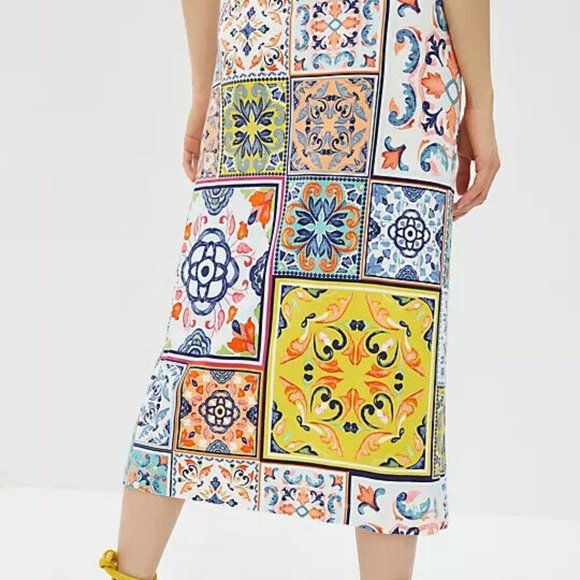 NWT By Anthropologie Tiled Midi Skirt Twisted Front Slit Hem Size Small H13703 - Picture 12 of 12